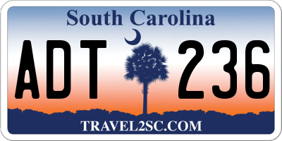SC license plate ADT236