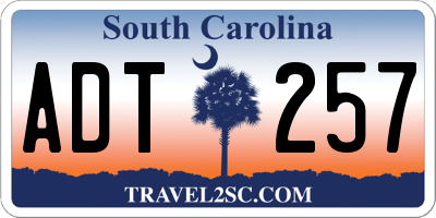 SC license plate ADT257