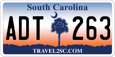 SC license plate ADT263