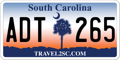 SC license plate ADT265