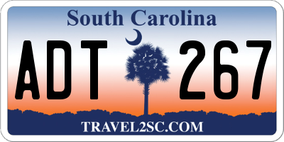 SC license plate ADT267