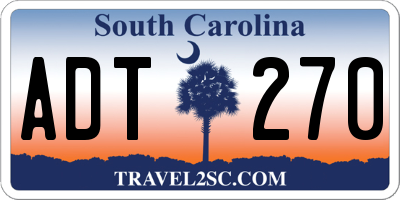 SC license plate ADT270