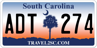 SC license plate ADT274