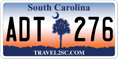 SC license plate ADT276