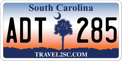 SC license plate ADT285