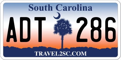 SC license plate ADT286