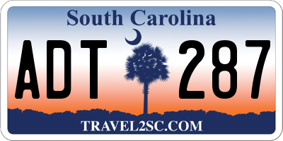 SC license plate ADT287