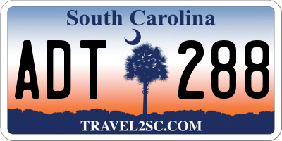 SC license plate ADT288