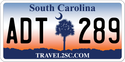 SC license plate ADT289