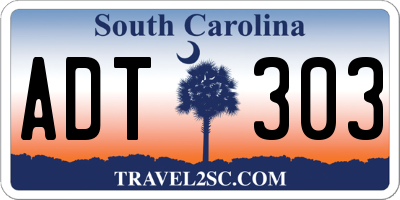 SC license plate ADT303