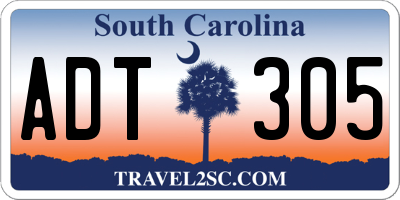 SC license plate ADT305