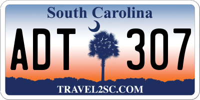 SC license plate ADT307