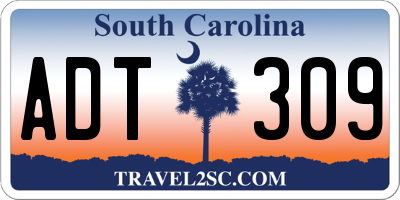 SC license plate ADT309
