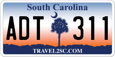 SC license plate ADT311