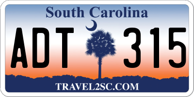SC license plate ADT315