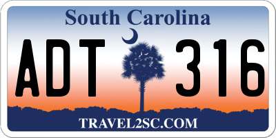 SC license plate ADT316