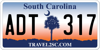 SC license plate ADT317