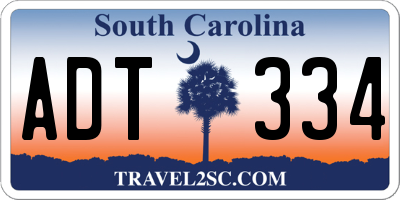 SC license plate ADT334