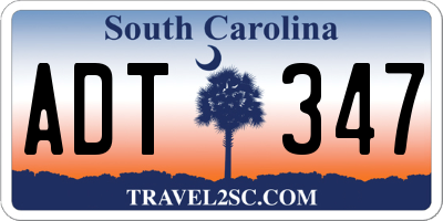 SC license plate ADT347
