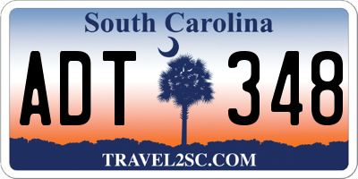 SC license plate ADT348