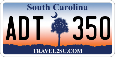 SC license plate ADT350
