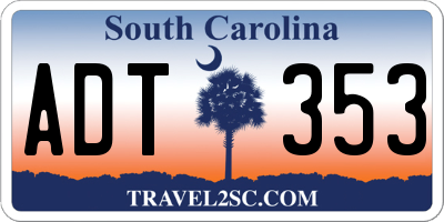 SC license plate ADT353