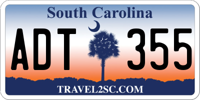 SC license plate ADT355
