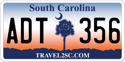 SC license plate ADT356
