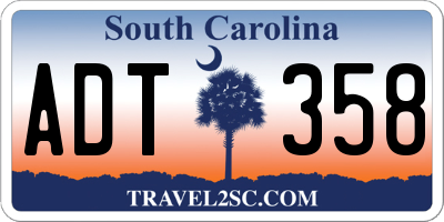 SC license plate ADT358