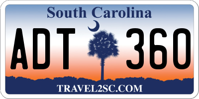 SC license plate ADT360