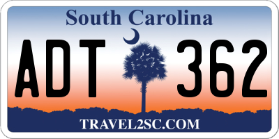 SC license plate ADT362