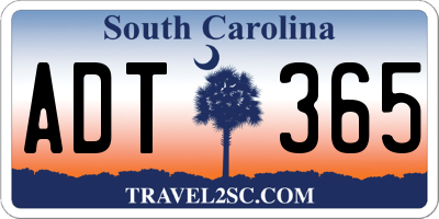 SC license plate ADT365