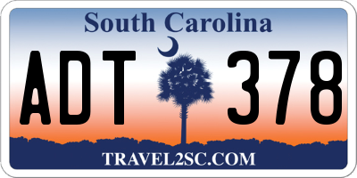 SC license plate ADT378