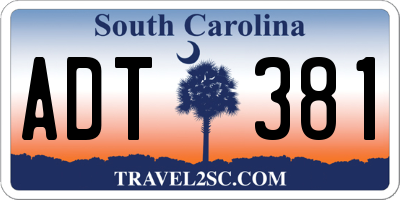 SC license plate ADT381