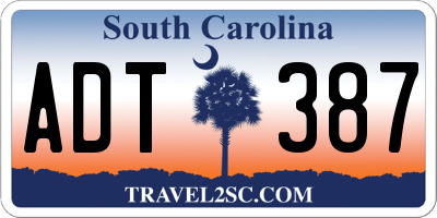 SC license plate ADT387