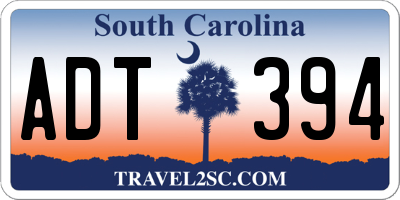 SC license plate ADT394