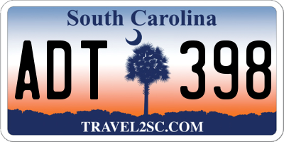 SC license plate ADT398