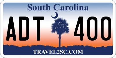 SC license plate ADT400