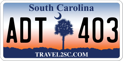 SC license plate ADT403