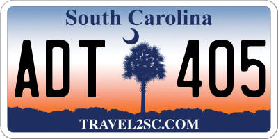 SC license plate ADT405