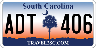 SC license plate ADT406