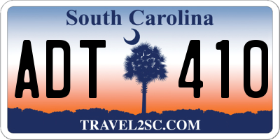 SC license plate ADT410