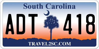 SC license plate ADT418