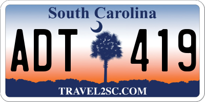 SC license plate ADT419