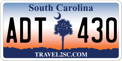 SC license plate ADT430