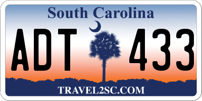 SC license plate ADT433