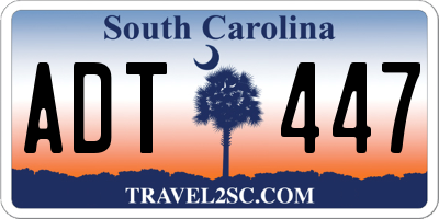 SC license plate ADT447