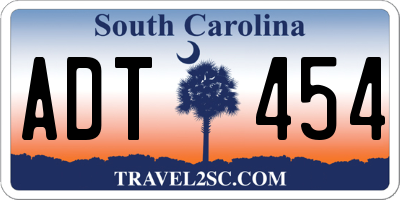 SC license plate ADT454