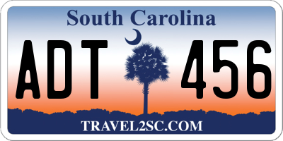 SC license plate ADT456