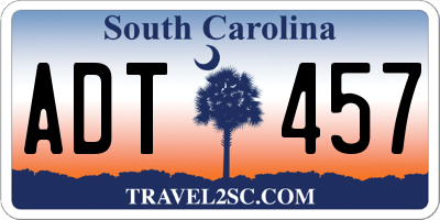SC license plate ADT457